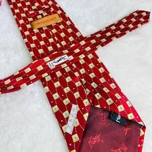Ysl Geometry Pattern Yves Saint Laurent | Accessories | Ysl Yves Saint Laurent Elegant Red ...